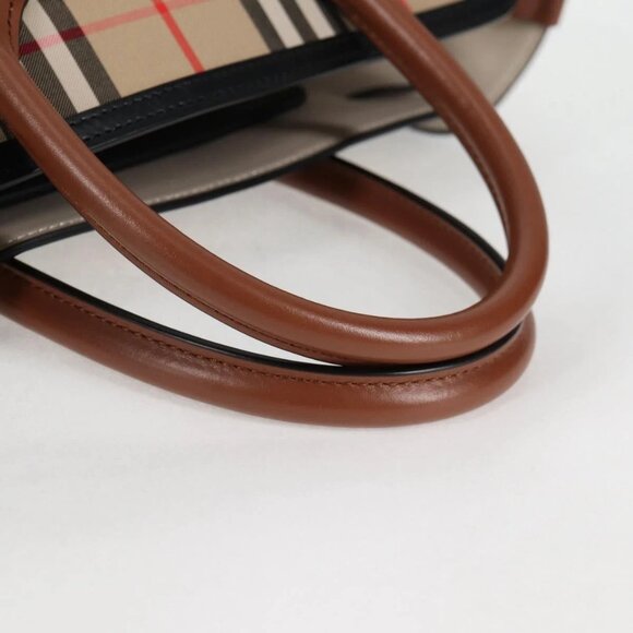 BURBERRY Nova Check Hand Bag Canvas 2way Beige Gold - Picture 6 of 16